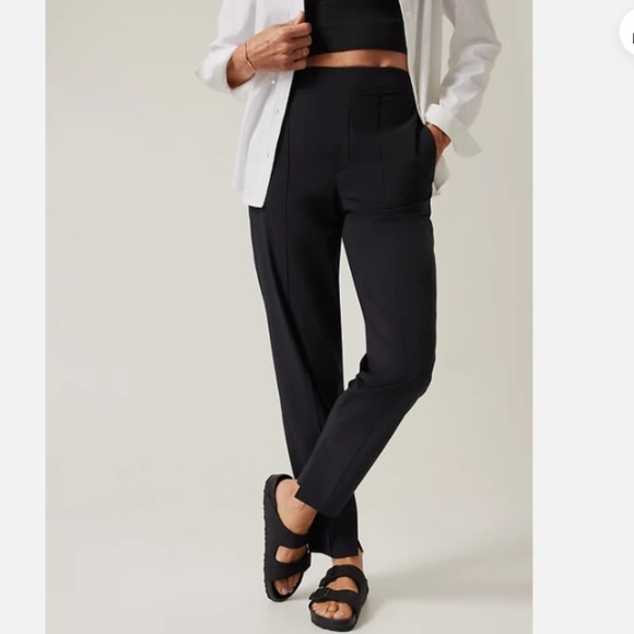 ATHLETA Brooklyn Heights Pants Lightweight Ankle Black Size 10 - Picture 1 of 6